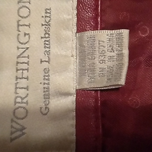 😉 Worthington Red Leather Zip Jacket Size L EUC - Picture 4 of 16